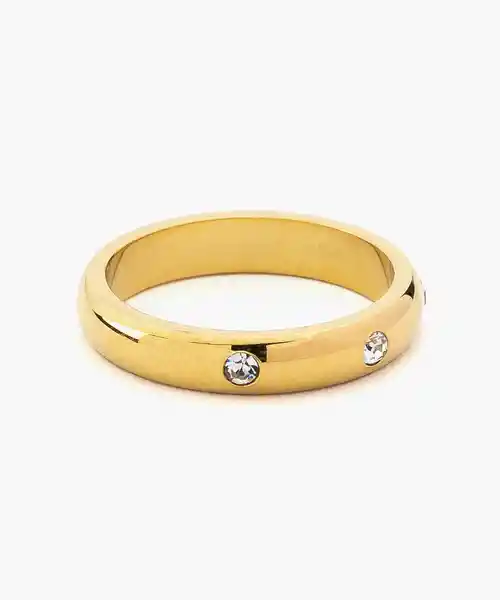 Anillo Acero Inoxidable Detalles Brillos Dorado 8 Lounge