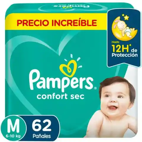 Pampers Pañales Desechables Confort Sec Talla M