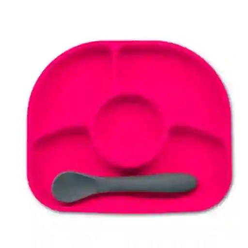 Bbluv Set de Plato y Cuchara de Silicona Yümi Rosado - B0145-P
