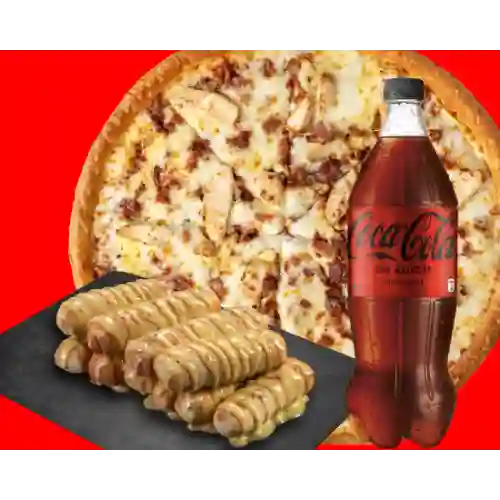 Pizza Mediana + Palitos + Bebida 1,5L