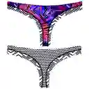 Bikini Calzón Colales Estampado Morado Talla XL Samia