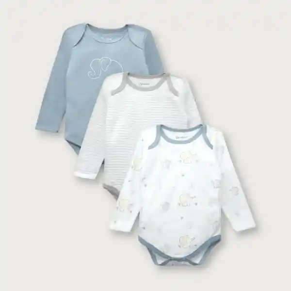 Body de Bebé Niño Celeste Talla 6M Opaline