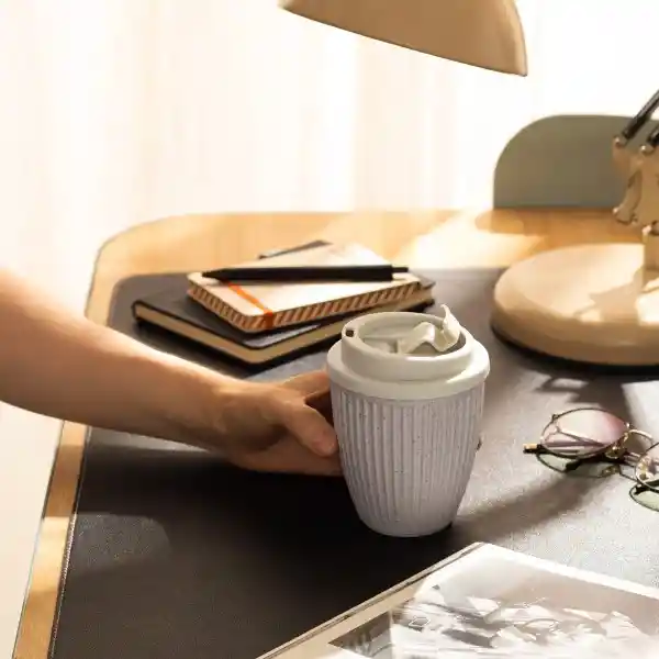 Vaso Para Café Con Tapa Blanco 300 mL Casaideas