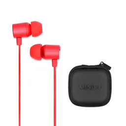 Miniso Audífonos De Cable Metalicos Con Estuche Rojo 12m