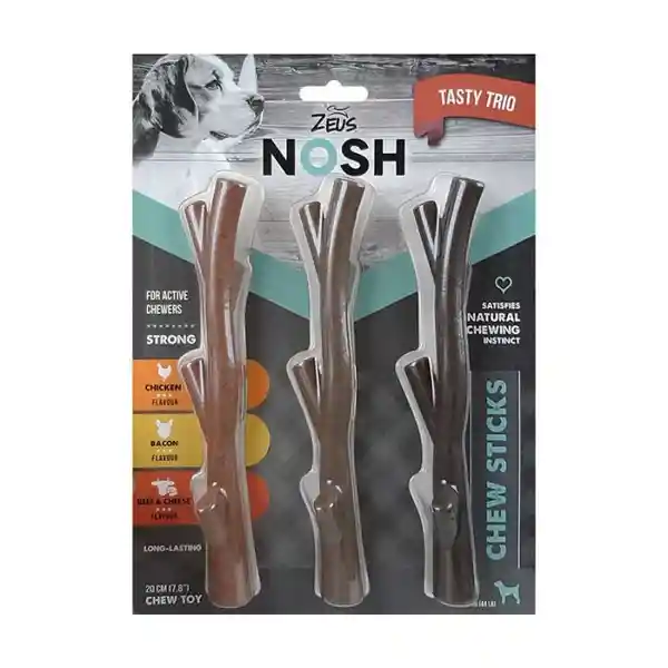 Zeus Juguete Perro Nosh Sticks Masticables 3 Sabores