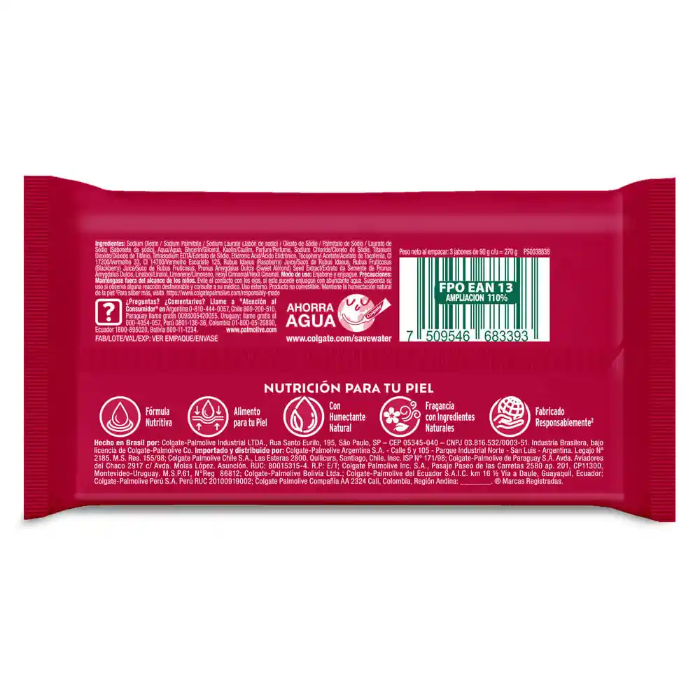 Jabón De Tocador Palmolive Toque Nutritivo X3 90 G.