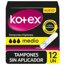 Kotex Tampones Digitales Sin Aplicador Medio