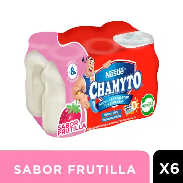 Chamyto Pack Bebida Láctea Sabor a Frutilla