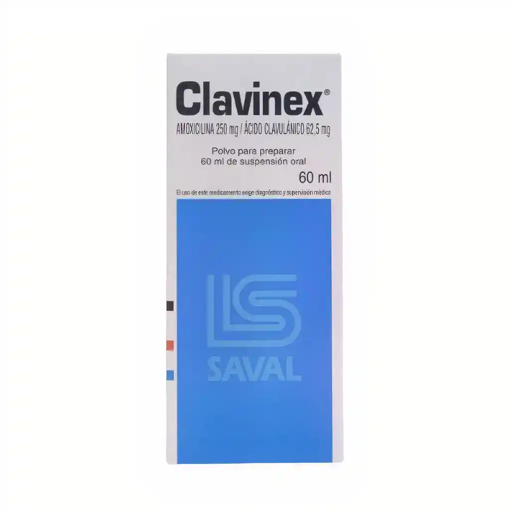 Clavinex 250 mg-62,5 mg/5 mL Polvo Para Suspension Oral