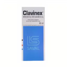 Clavinex 250 mg-62,5 mg/5 mL Polvo Para Suspension Oral