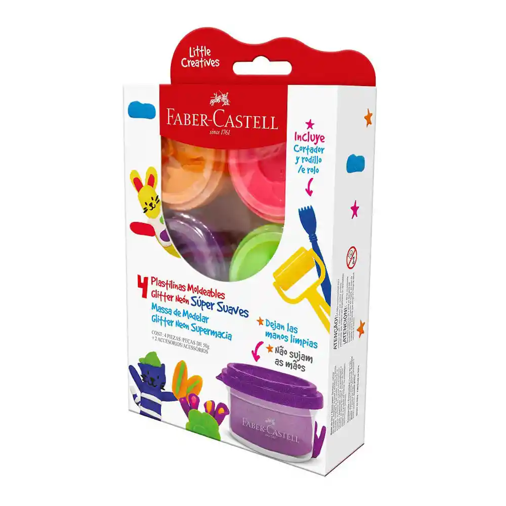 Faber-Castell Plastilina Super Suave Glitneon