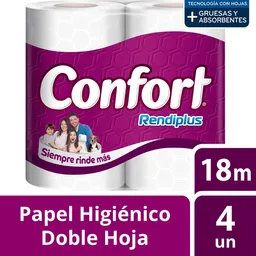 Confort Papel Higiénico Rendiplus Doble Hoja 18 m