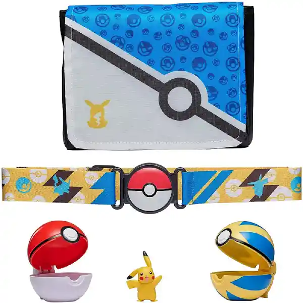 Pokemon Bolso Entrenador Con 2 Pokebolas Clip´n´go Pikachu