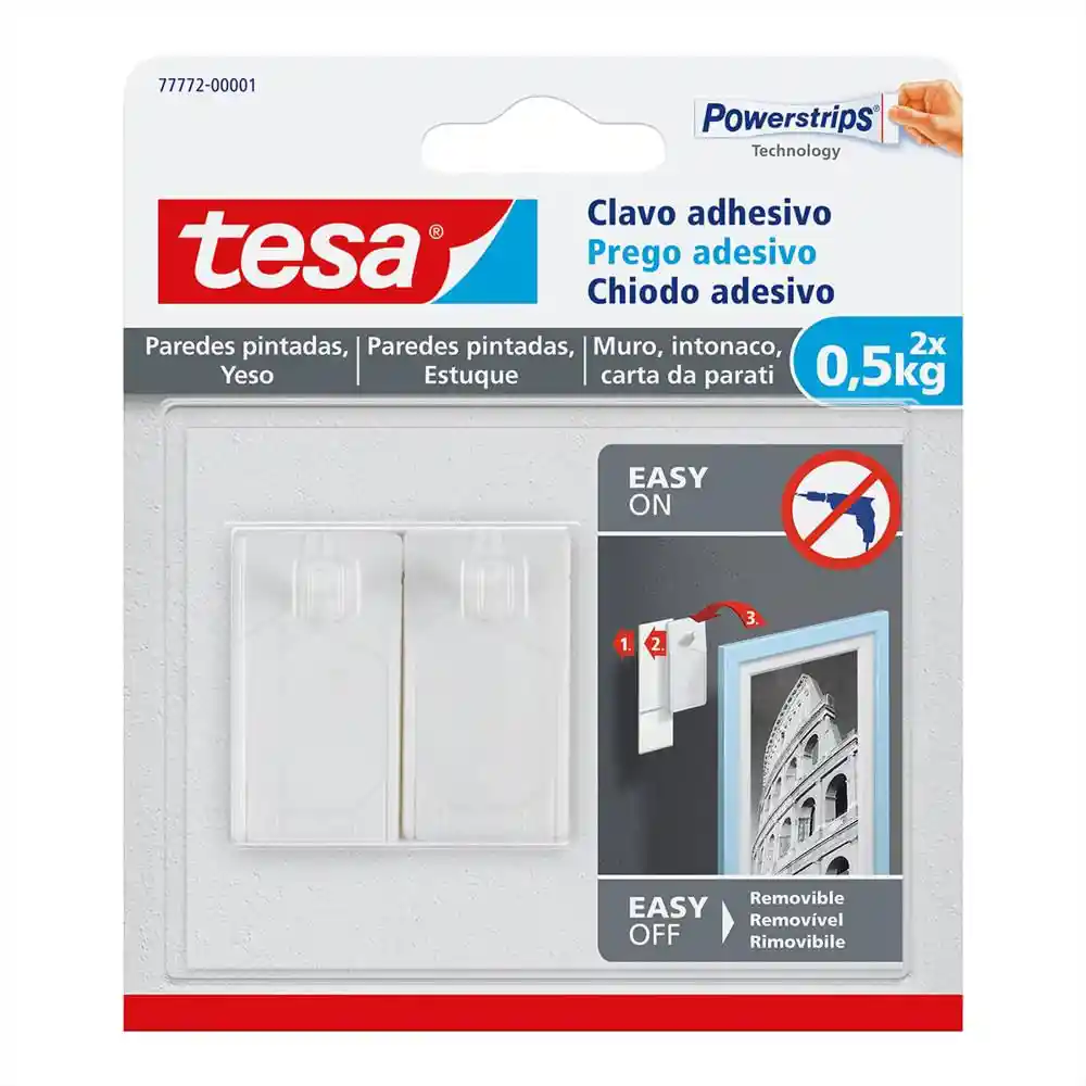 Tesa Clavo Adhesivo Removiblesuperficies Delicadas 0.5 Kg