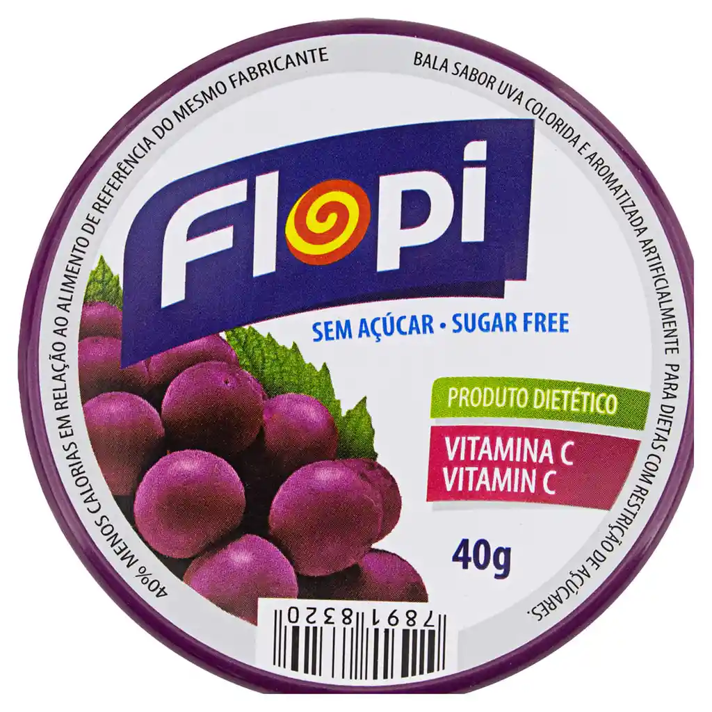 Flopi Caramelo Diet Uva 44 Gr