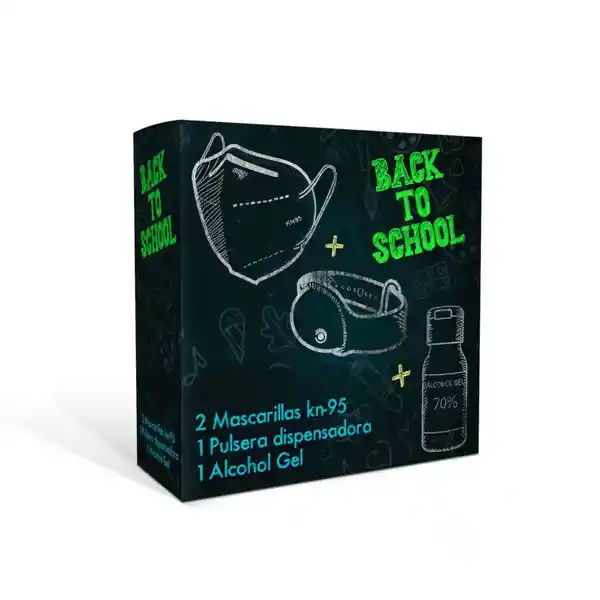 Back to School Set Mascarilla + Pulsera + Alcohol Gel