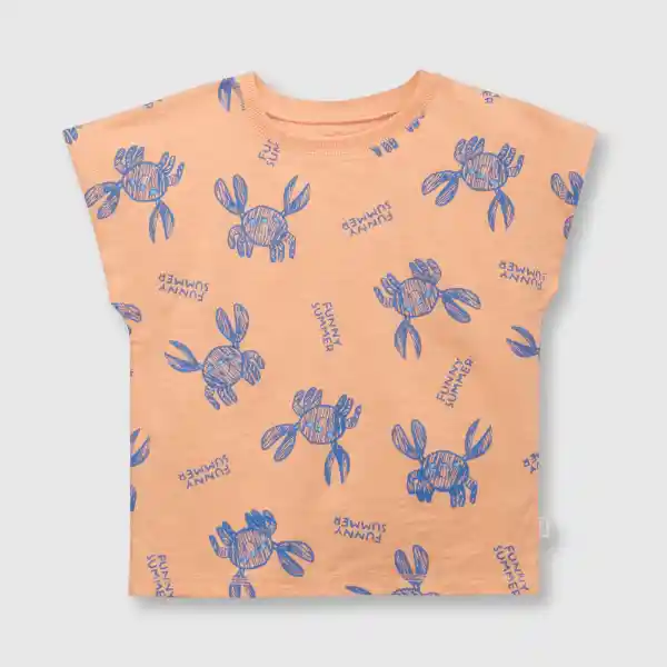 Polera Jaibas de Bebé Niño Salmón Talla 3/6M Colloky