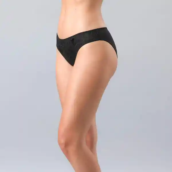 Bikini Encaje Color Negro Talla XL Flores