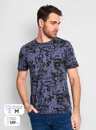 Index Polera Manga Corta Lic Batman 1 Azul Talla M SS24