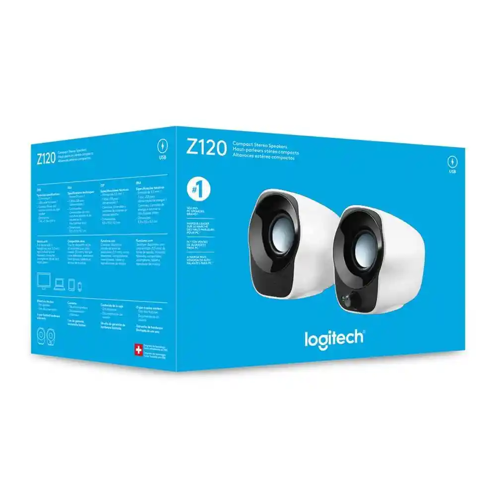 Parlante de Computación Logitech Z120 Stereo 1.2 Watts Blanco-ne