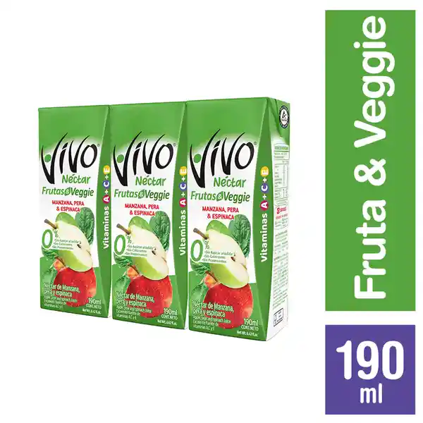 Vivo Néctar Veggie Manzana Pera Espinaca