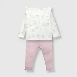 Conjunto Flores de Bebé Niña Off White Talla 6/9M Colloky