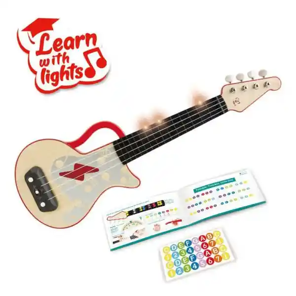 Hape Juguete Learn With Lights Ukulele-Red - E0624