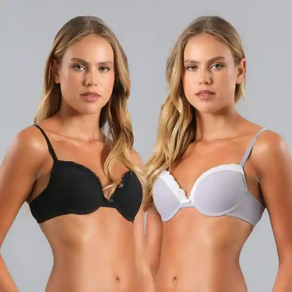 Sostén Perfect Balconet Color Negro Talla 38B Flores