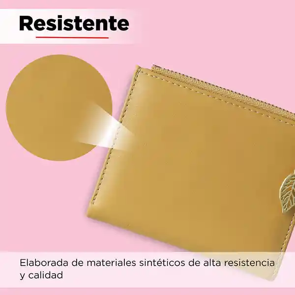 Billetera Corta de Mujer Con Hoja de Metal Miniso