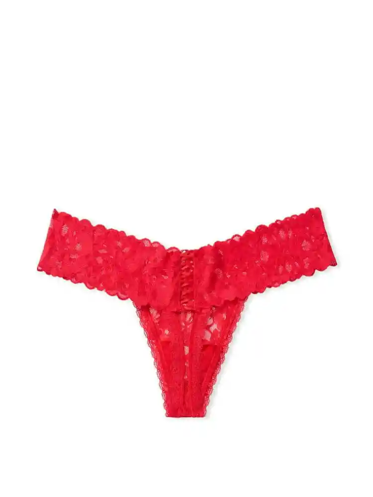 Victoria's Secret Panty Thong Con Encaje Rojo Talla XL