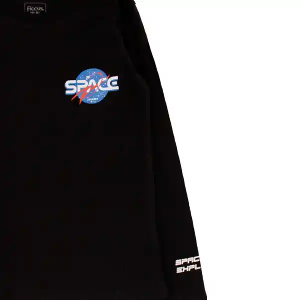 Polera Slub Cosmic 236 Negro 2 Años Ficcus