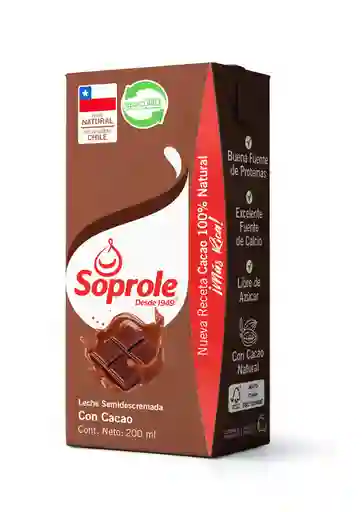 Soprole Leche Semidescremada Chocolate Con Cacao