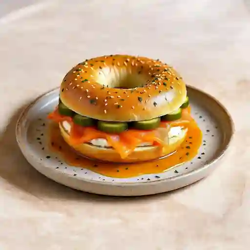 Bagel Salmon Ahumado