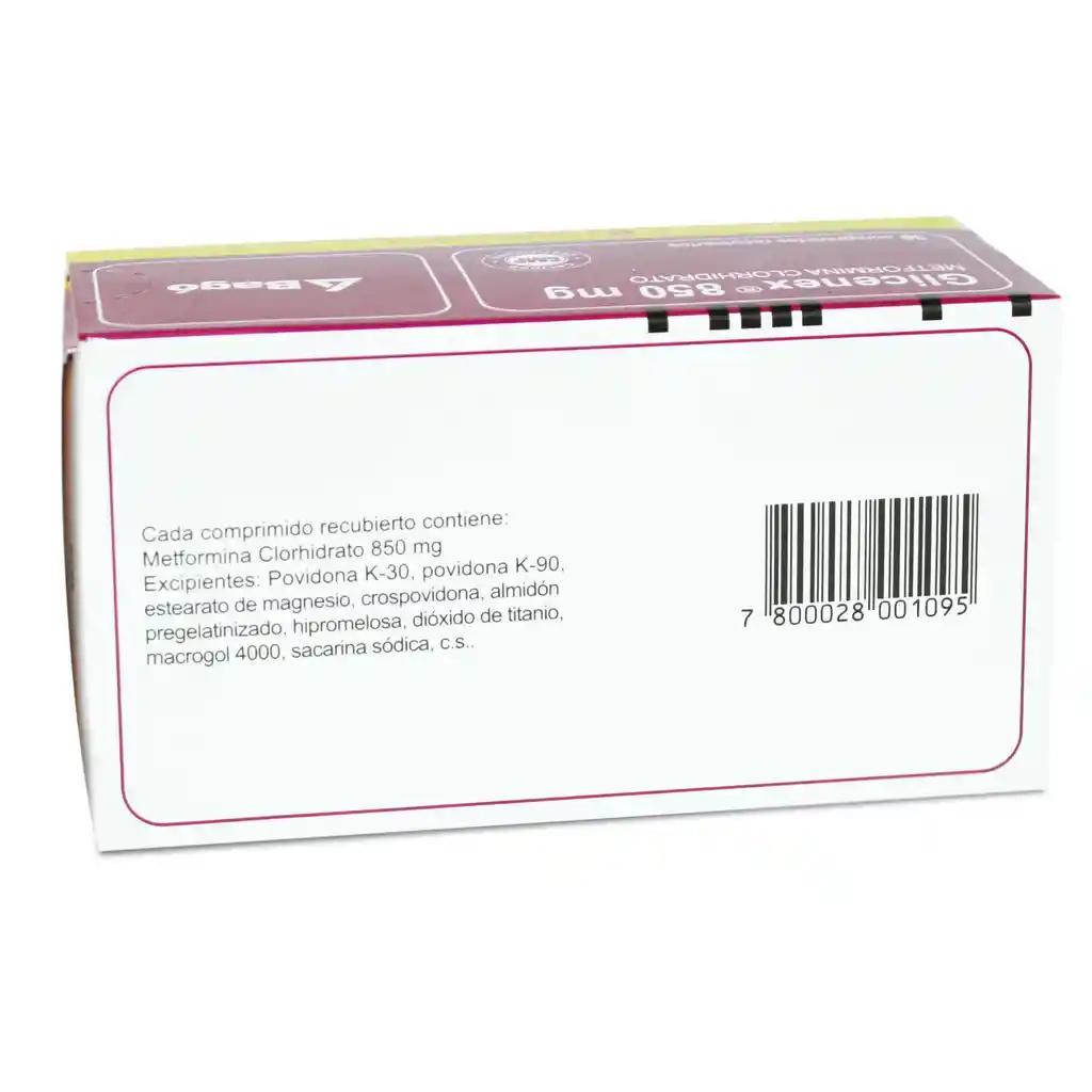 Glicenex Antidiabético (850 mg) Comprimidos Recubiertos