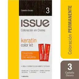 Issue Coloración en Crema con Keratina Tono 3 Castaño Oscuro