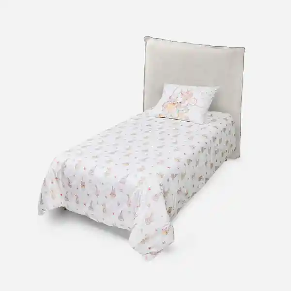 Funda Plumón Kids Reversible Hora Del té 1.5 Plazas Rosen