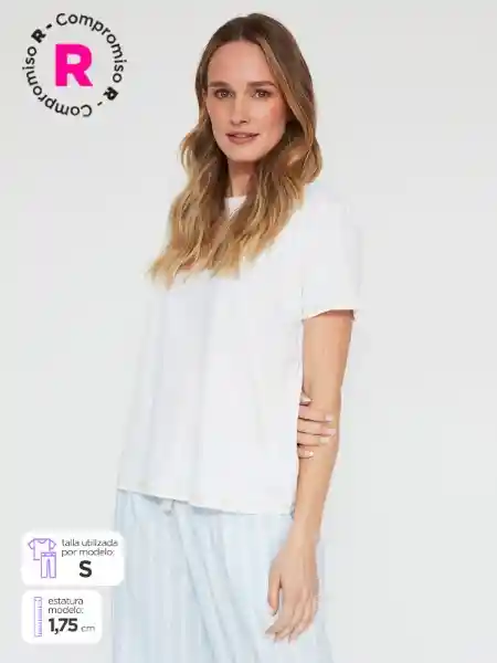 Marquis Polera Top Manga Corta Algodón Atp fb Ecru XL V26