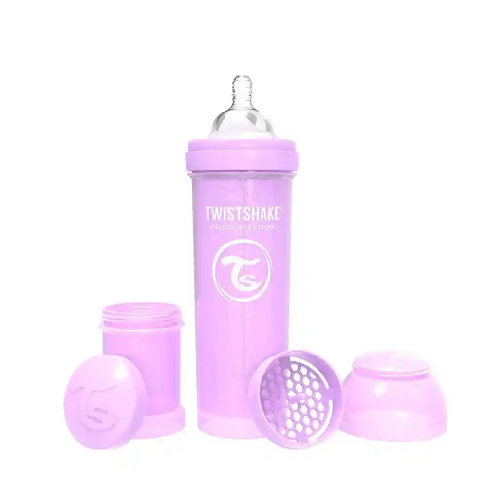 Twistshake Mamadera Anti-Cólico Morado Pastel Capacidad 330 mL