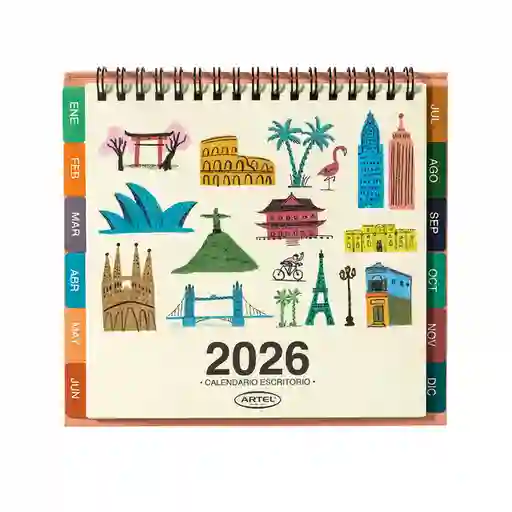 Artel Importado Calendario Escritorio Ciudades