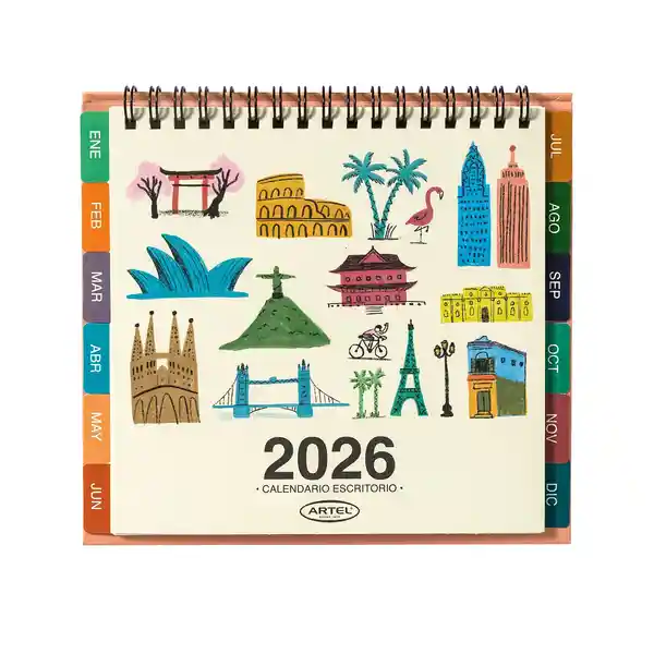 Artel Importado Calendario Escritorio Ciudades
