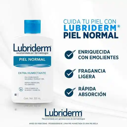Lubriderm Crema Corporal Extra Humectante Piel Normal 