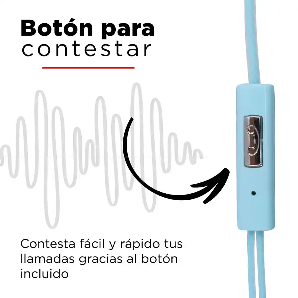 Miniso Audífonos De Cable Se383 Azul/blanco 12m