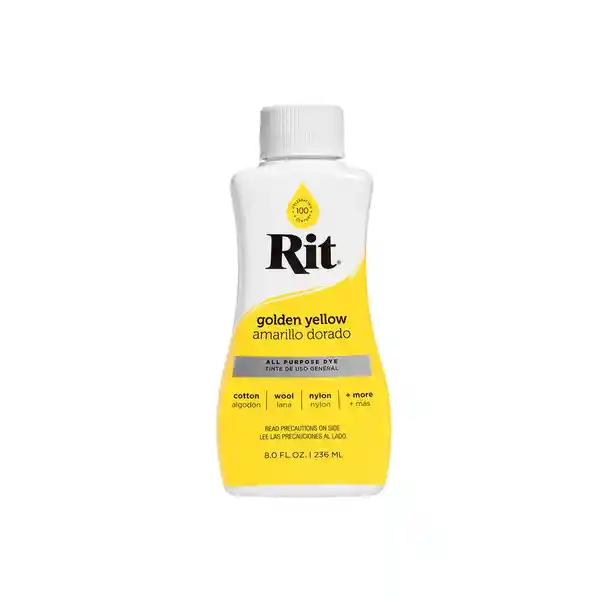 Anilina Líquido 236 Ml - Amarillo Dorado Rit Dye 1 Envase