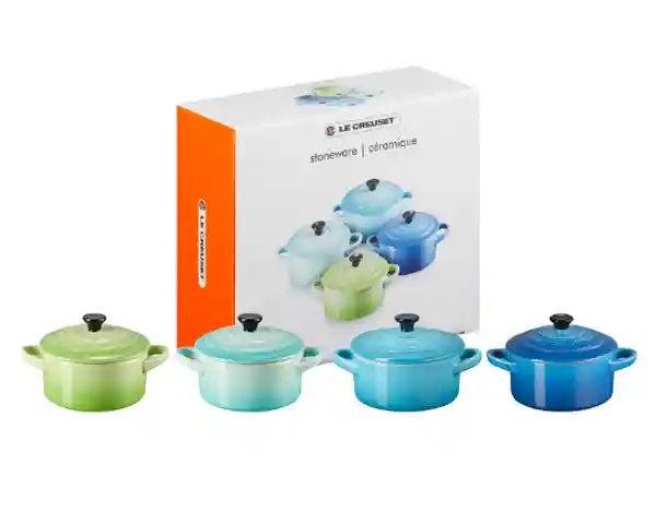 Set Mini Ollitas Cocotte Verde/Azul 250 mL 10 cm Le Creuset