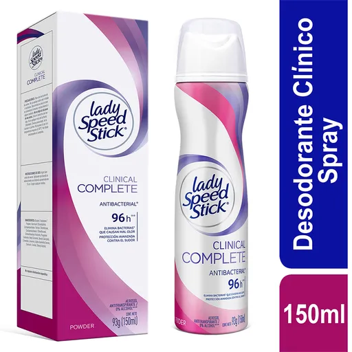 Lady Speed Stick Desodorante Clinical Complete Powder en Spray