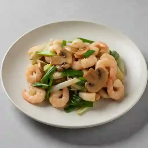 Camarón con champiñon