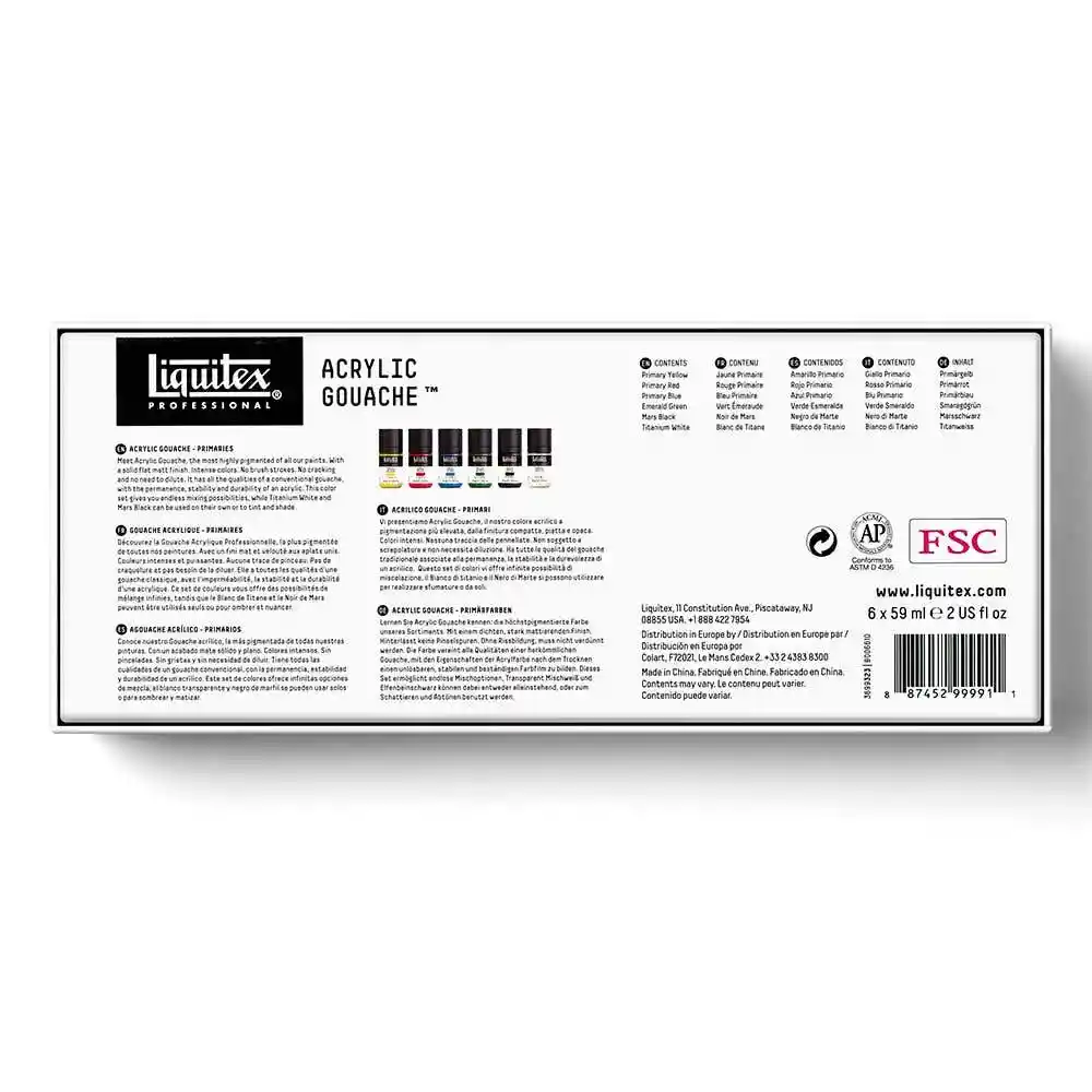 Liquitex Set Gouache Acrílica Primarios