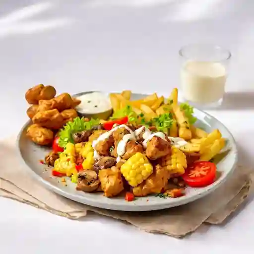 Shawarma Gigante Xl Pollo Palta+ Papas Fritas