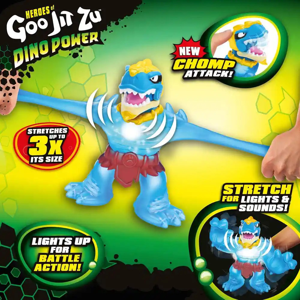 Goo Jit Zu Dino Power Stretch For Lights&sound Dinogoo Tyro