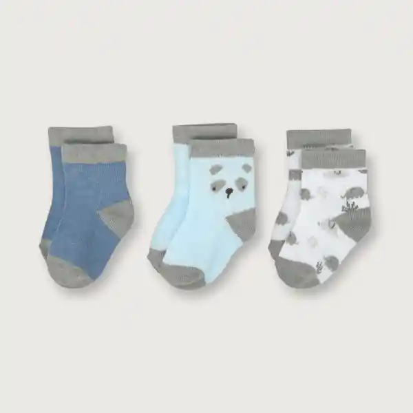 Pack Calcetines de Niño Celeste Talla 3/6M Opaline